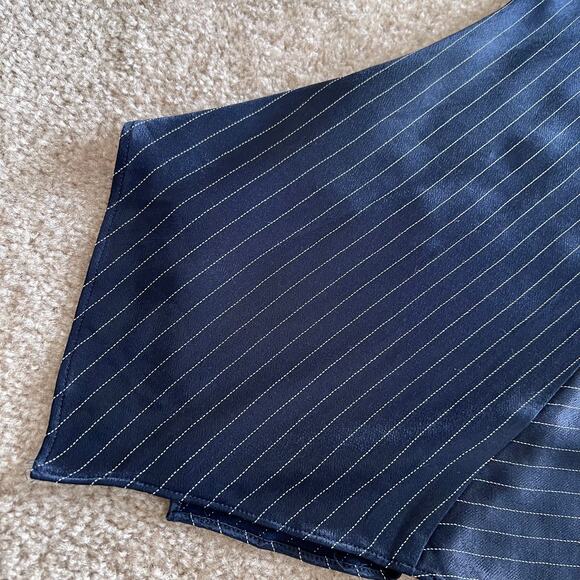 NWT Banana Republic Navy Blue Striped Draped Sleeveless Blouse Top Small - Picture 2 of 15